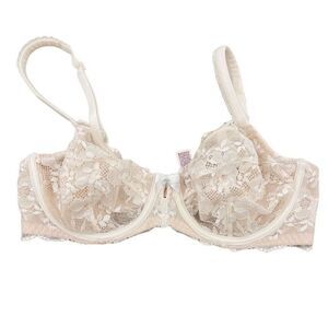Victoria’s Secret Bra Lace White Tan Size 34D